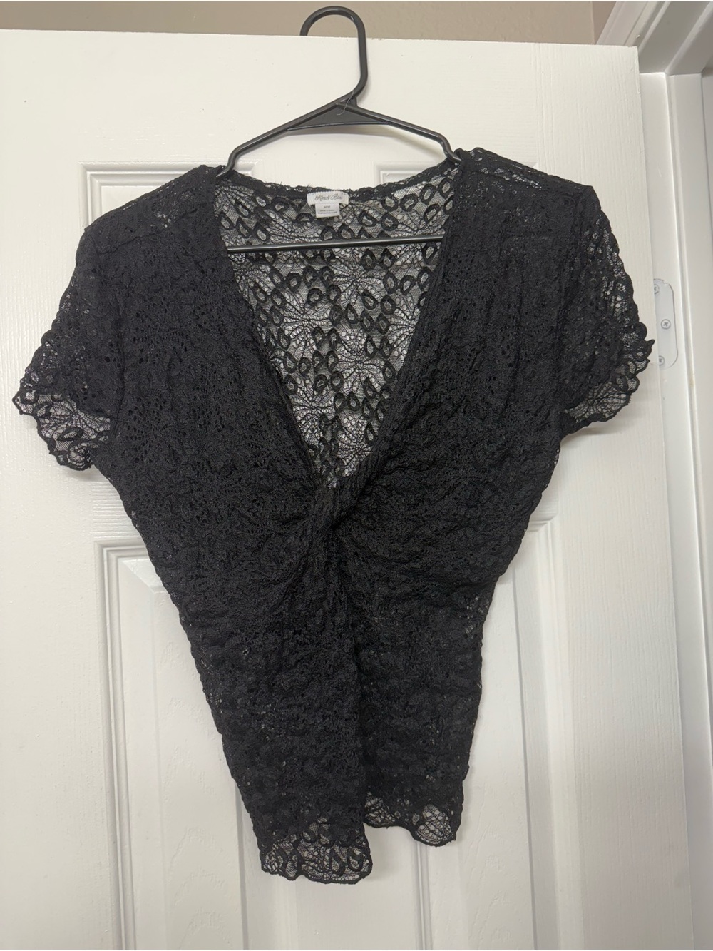 Urban Outfitters Black Lace Twist-Front Women’s Top
